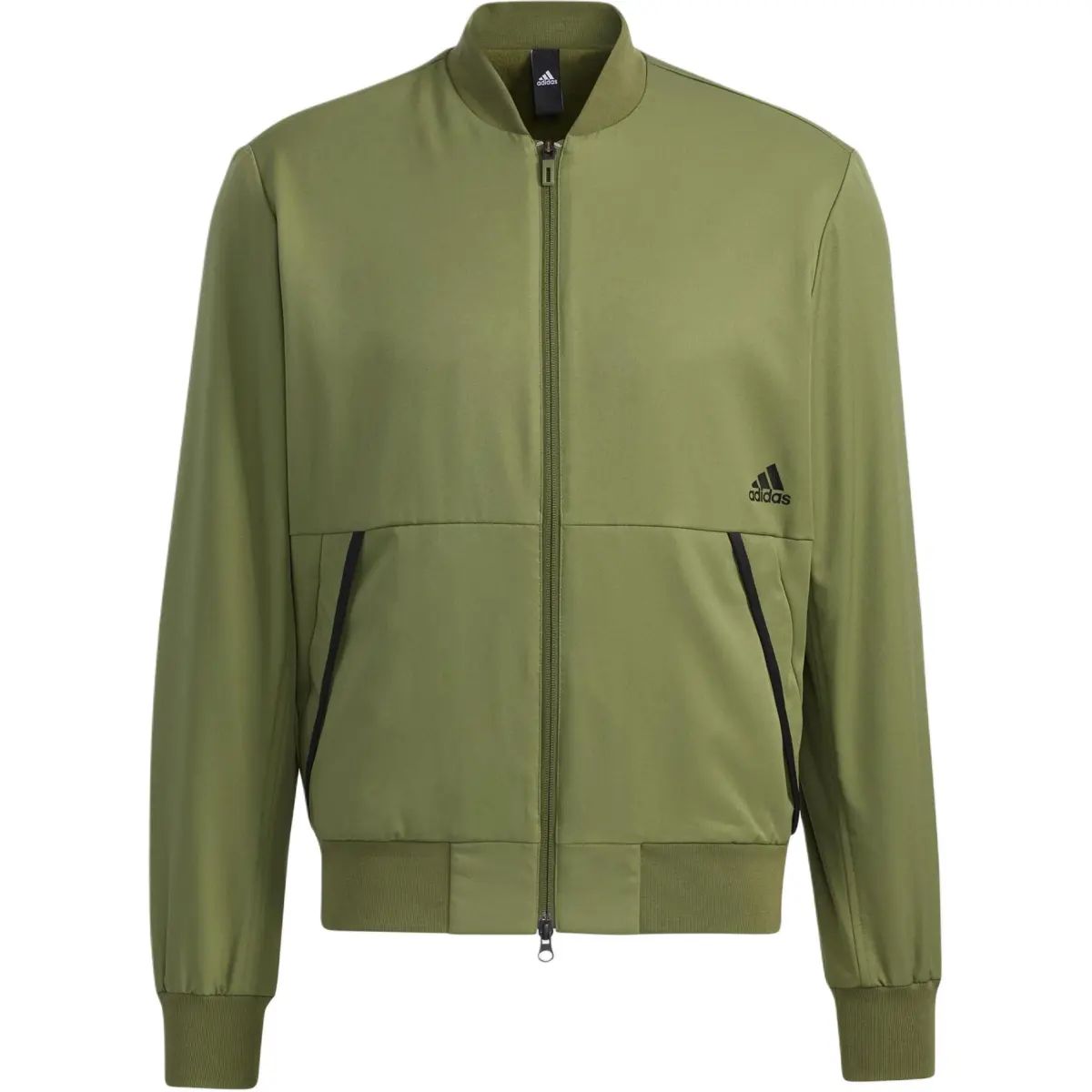 Adidas Logo Printed Pattern Zippers Fleece Lined Thermal Pilot Jackets & Coats Men's Green
