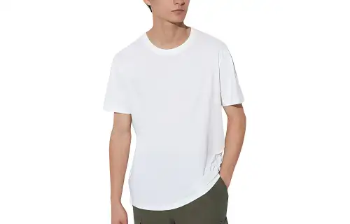 UNIQLO T Shirts Unisex 00 White Crew Neck Moderate Straight Fit
