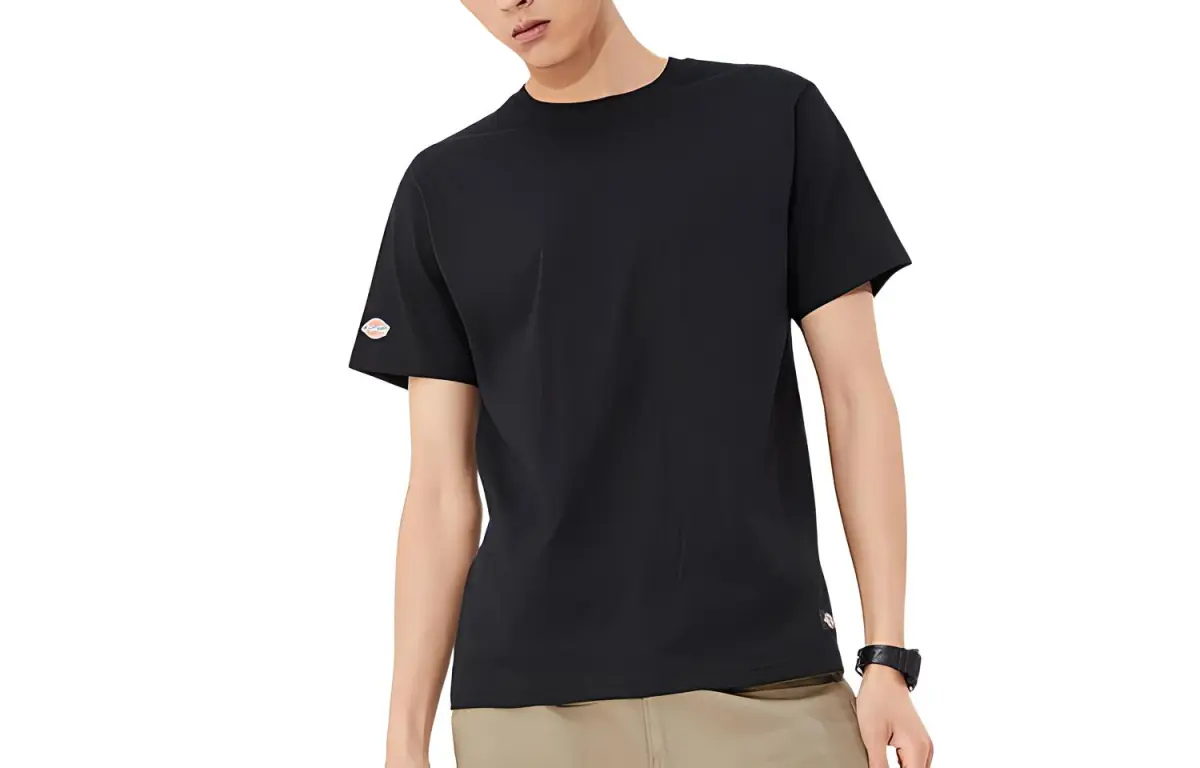 Dickies T Shirts Men's Black Crew Neck Moderate Straight Fit