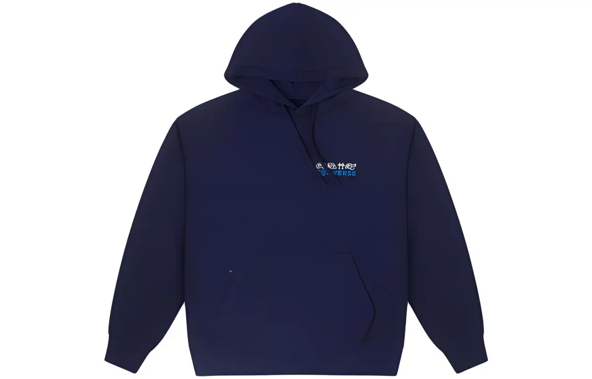 Converse Sweatshirts Unisex Marine Blue Hooded Moderate Regular