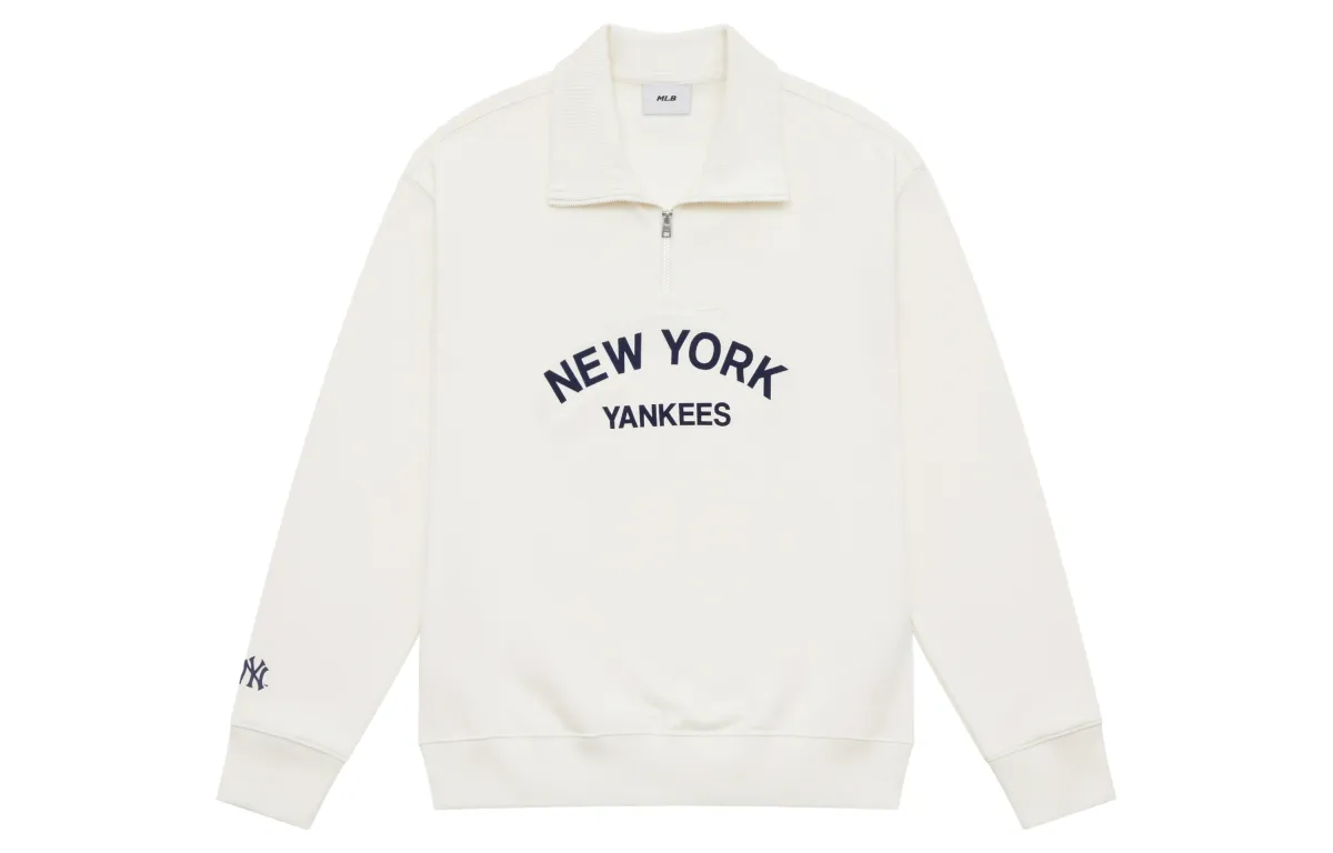 MLB Preppy Style Collection New York Yankees Sweatshirt Unisex Cream