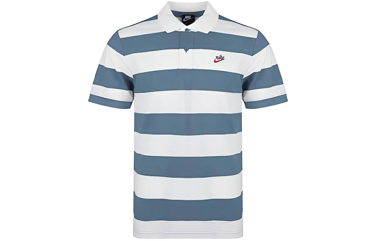 Nike Polo Shirts Men's Blue Polo Collar Moderate Straight Fit