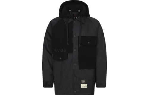 EVISU Jackets Men's Black Hooded Moderate Other