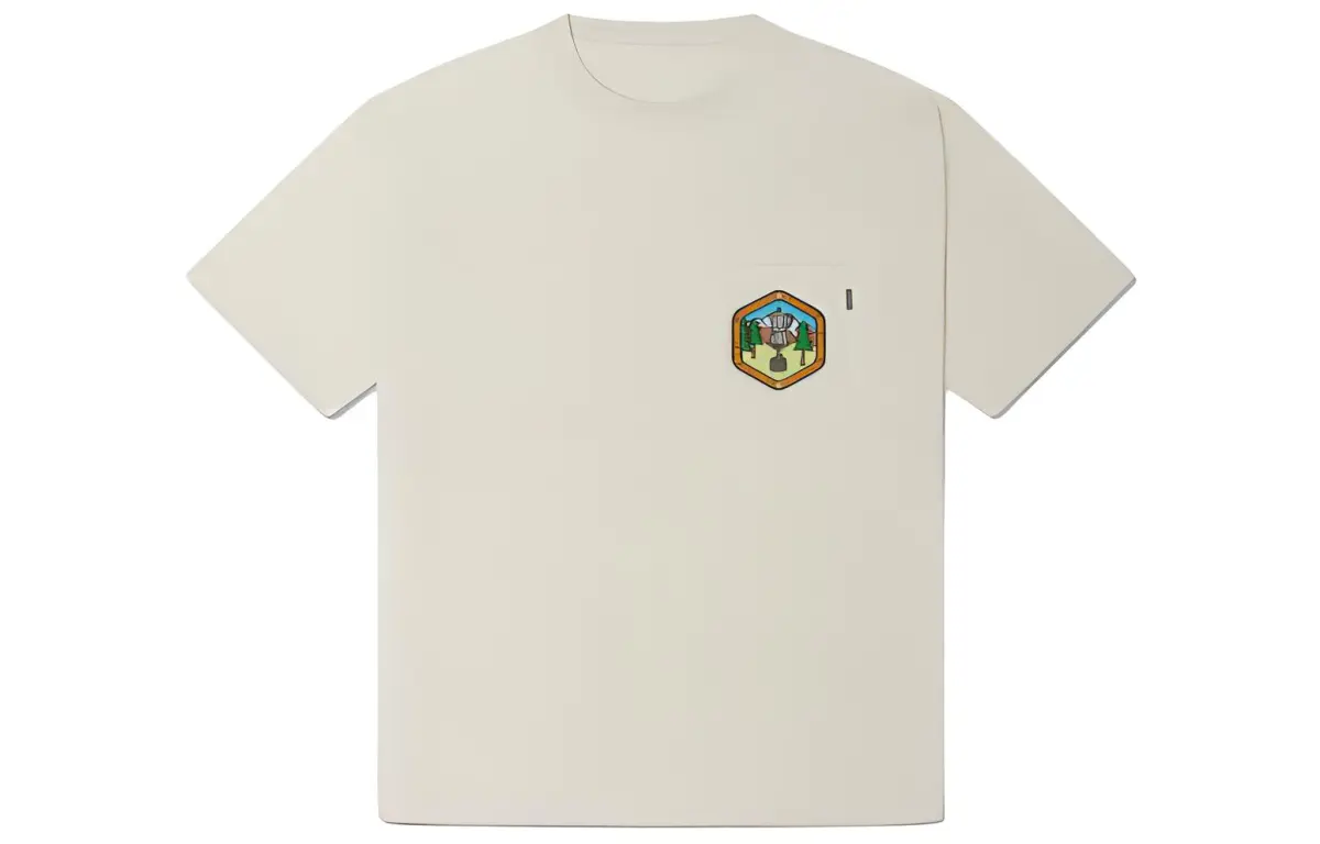 Converse T-Shirts Men's Beige Crew Neck Moderate Straight Fit