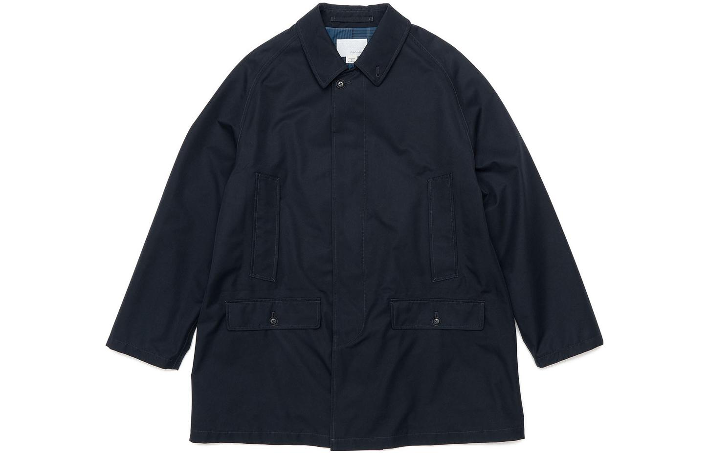 Мужская куртка nanamica 2l Gore tex Short Soutien Collar Coat (черная) — Синий — фото 5