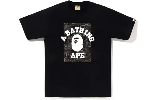 Bape Layered Line Camo On College Tee