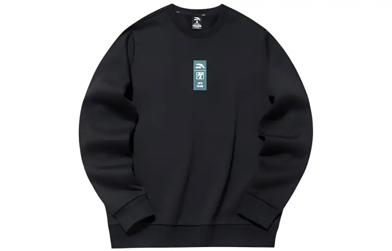 ANTA Sweatshirts Men's Black Crew Neck Moderate