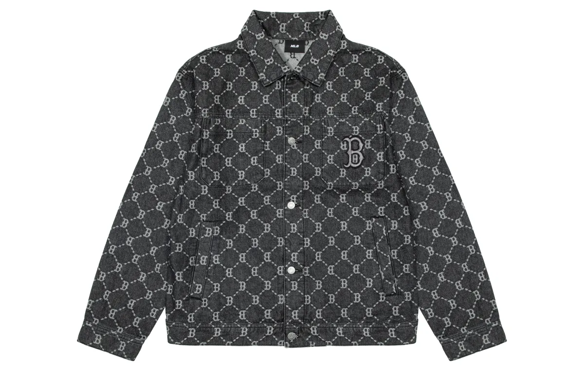 MLB Monogram Jackets Unisex Black Lapel Moderate