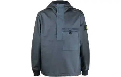 STONE ISLAND Jackets Men's Blue Hooded Moderate Other
