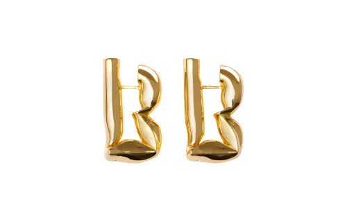 Burberry Sterling Silver, Gold Plated Earrings Women's Gold