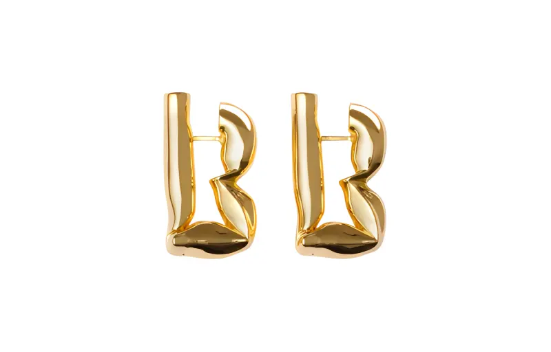 Burberry Sterling Silver, Gold Plated Earrings Women's Gold