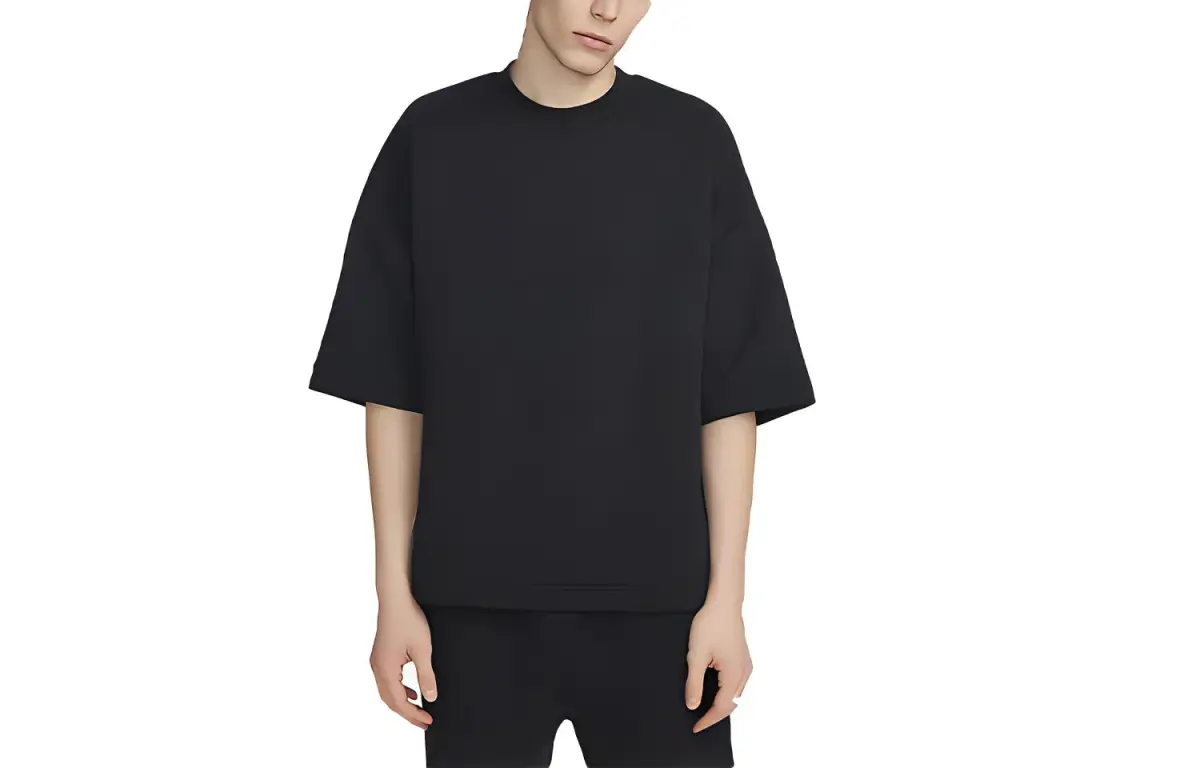 Nike T-Shirts Men's Black Crew Neck Moderate Straight Fit