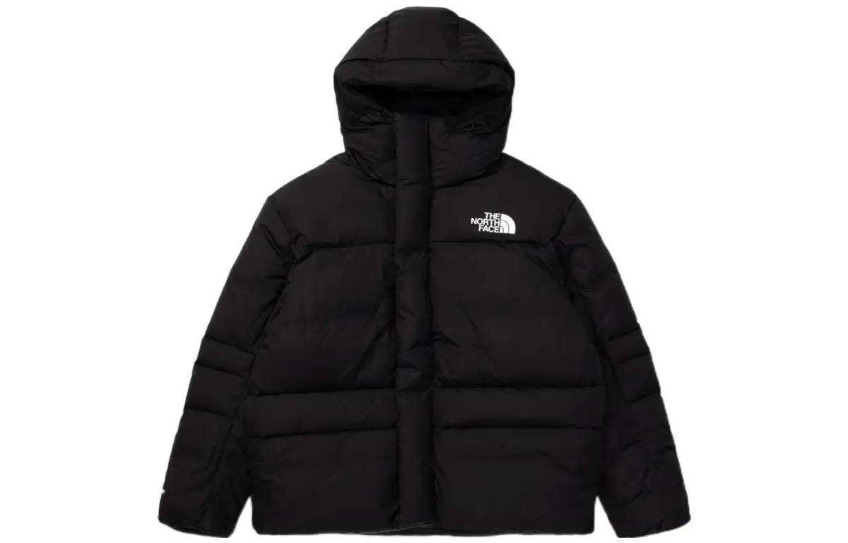 The North Face logo print padded jacked