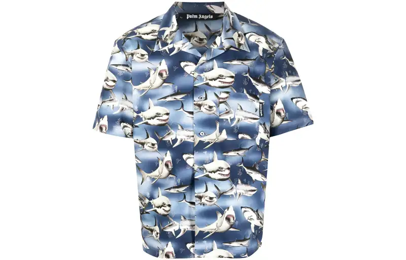 PALM ANGELS Sharks Bowling Shirt