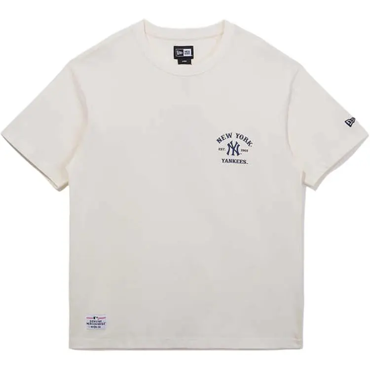 New Era SS25 T Shirt Couple, Trendy And Versatile Unisex Ivory White