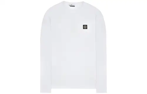 STONE ISLAND T Shirts Men's White Crew Neck Moderate Straight Fit