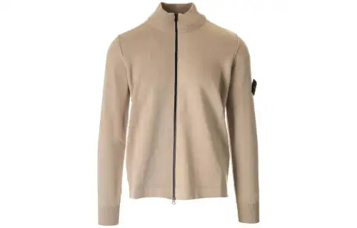STONE ISLAND Jackets Men's Khaki Stand Collar Moderate Other