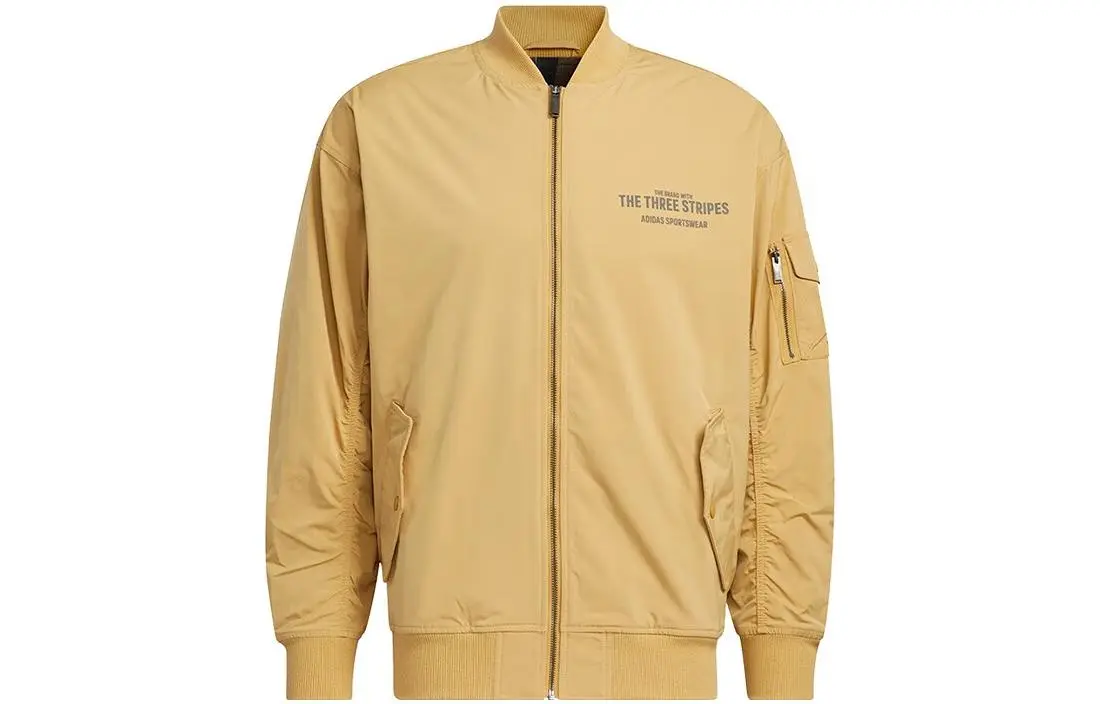 Adidas Jackets Men's Khaki Stand Collar Moderate