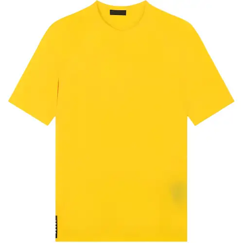 PRADA T Shirts Men's Yellow Crew Neck Moderate Straight Fit