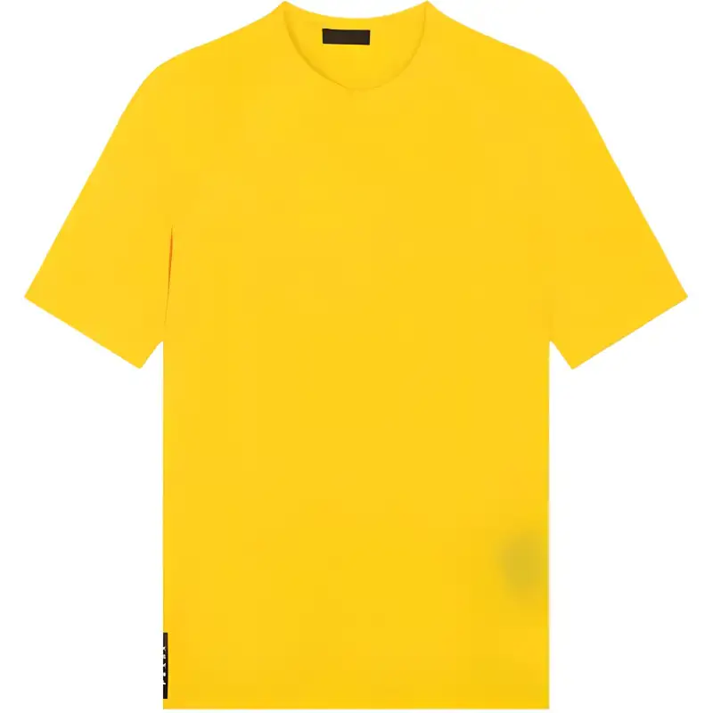 PRADA T Shirts Men's Yellow Crew Neck Moderate Straight Fit