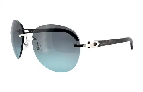 CARTIER Metal Round Sunglasses Men's Silver