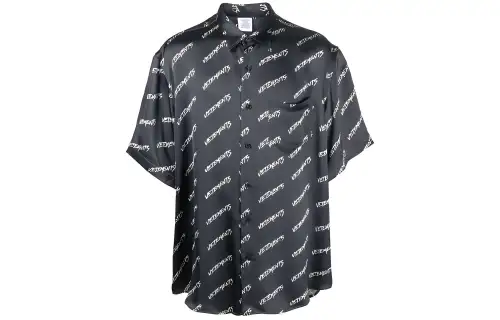 Vetements Shirts Unisex Black Lapel Moderate Shirt