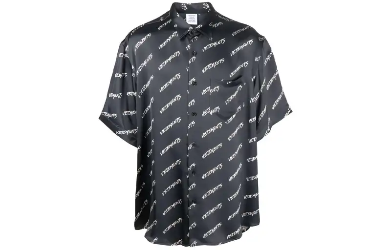 Vetements Shirts Unisex Black Lapel Moderate Shirt
