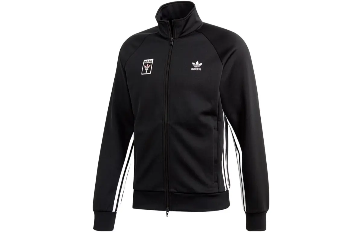 Adidas Originals Jackets Men's Black Stand Collar Moderate Other