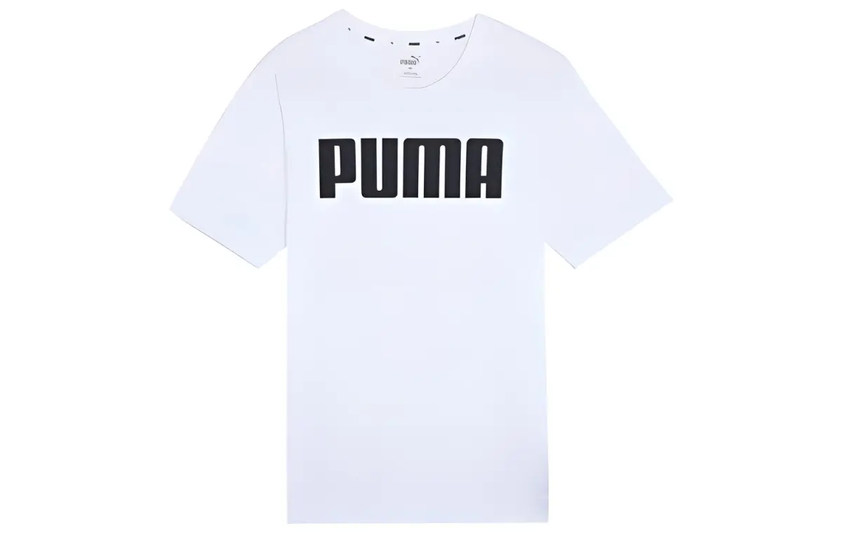 PUMA T-Shirts Men's White Crew Neck Moderate