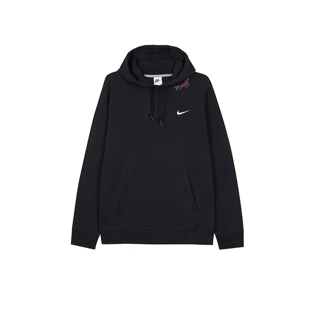 Nike Encounter Amber Handcrafted Embroidery Hooded Casual Comfortable Long Sleeved Fleece Lined Sweatshirt Men's Black