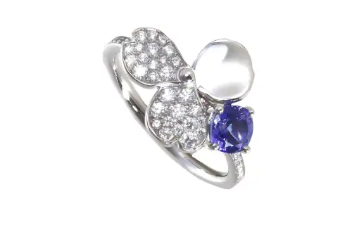 TIFFANY & CO. Platinum, Diamond, Tanzanite Rings Women's Silver