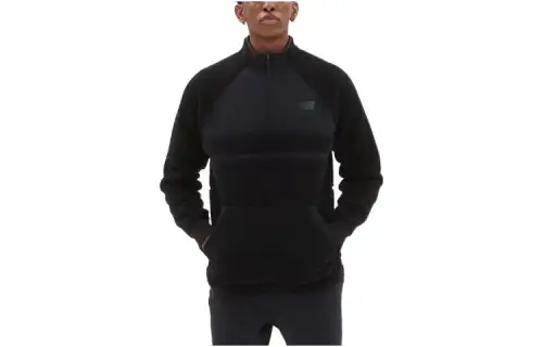 New Balance SPEED SHERPA Jackets Men's Black Stand Collar Moderate Straight Fit
