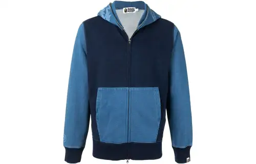 A BATHING APE Jackets Men's Marine Blue Hooded Moderate Other