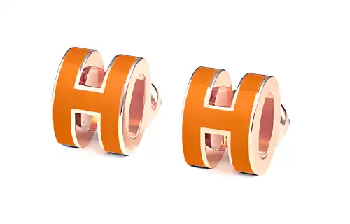 HERMES POP H Stud Earrings Women's Yellow