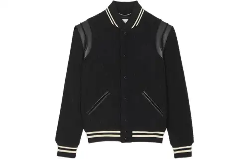 Saint Laurent Teddy 2Bandes varsity jacket