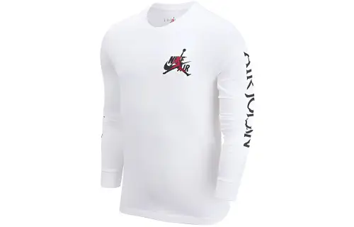 Jordan T Shirts Men's White Crew Neck Moderate Straight Fit