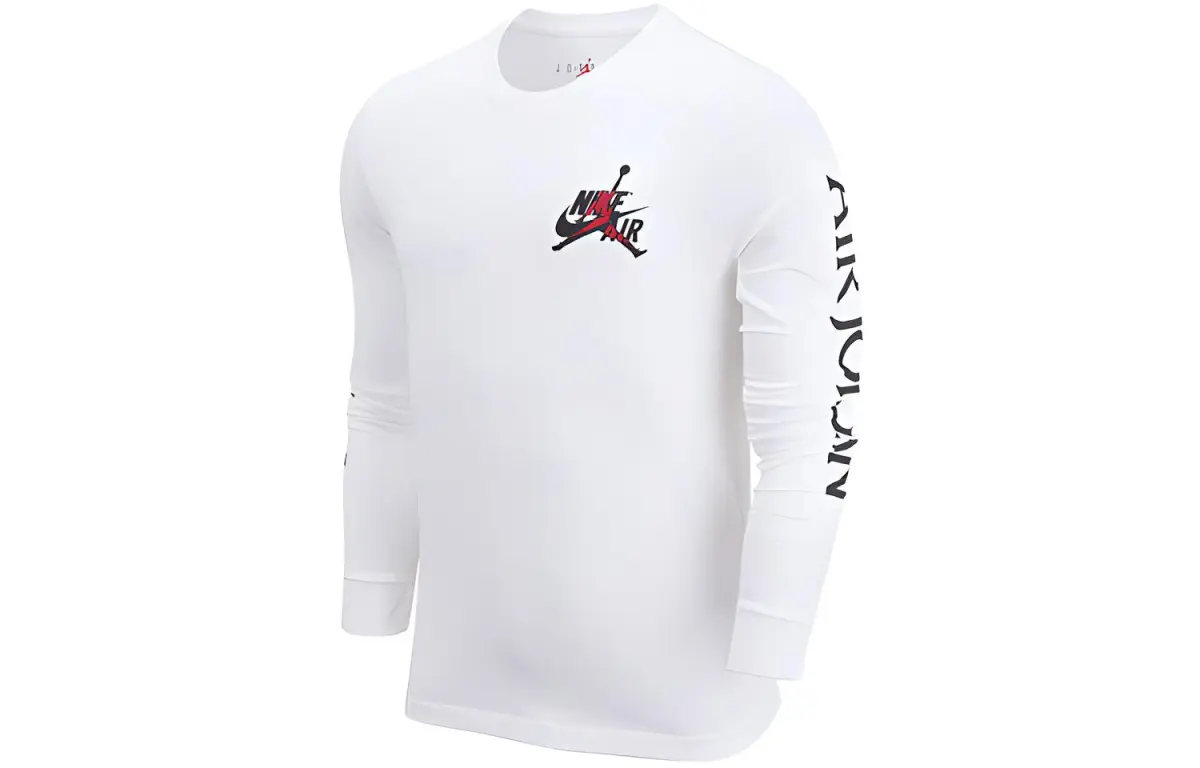Jordan T-Shirts Men's White Crew Neck Moderate Straight Fit