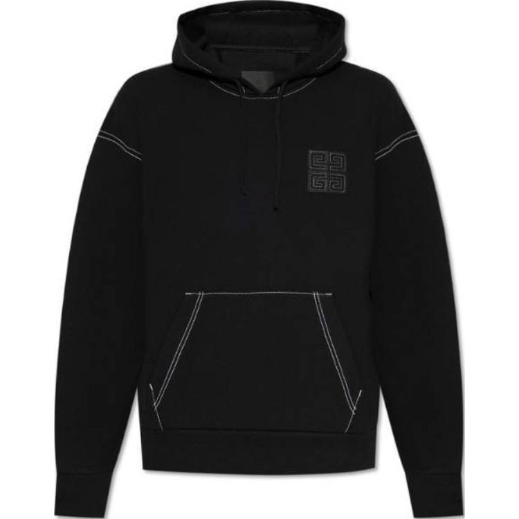 Мужские худи Givenchy Logo Embroidery (черное)