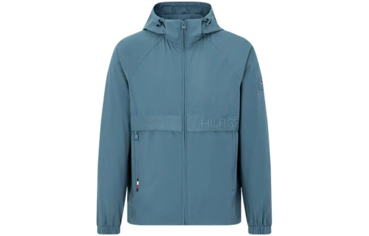 Tommy Hilfiger Jackets Men's Blue Gray Hooded Moderate Other
