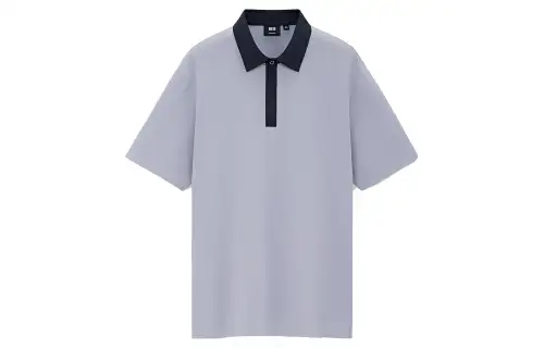 UNIQLO X THEORY UNIQLO/X THEORY Polo Shirts Men's Blue Polo Collar Moderate Straight Fit
