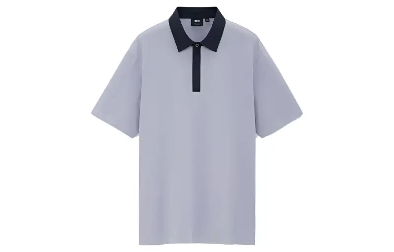 UNIQLO X THEORY UNIQLO/X THEORY Polo Shirts Men's Blue Polo Collar Moderate Straight Fit