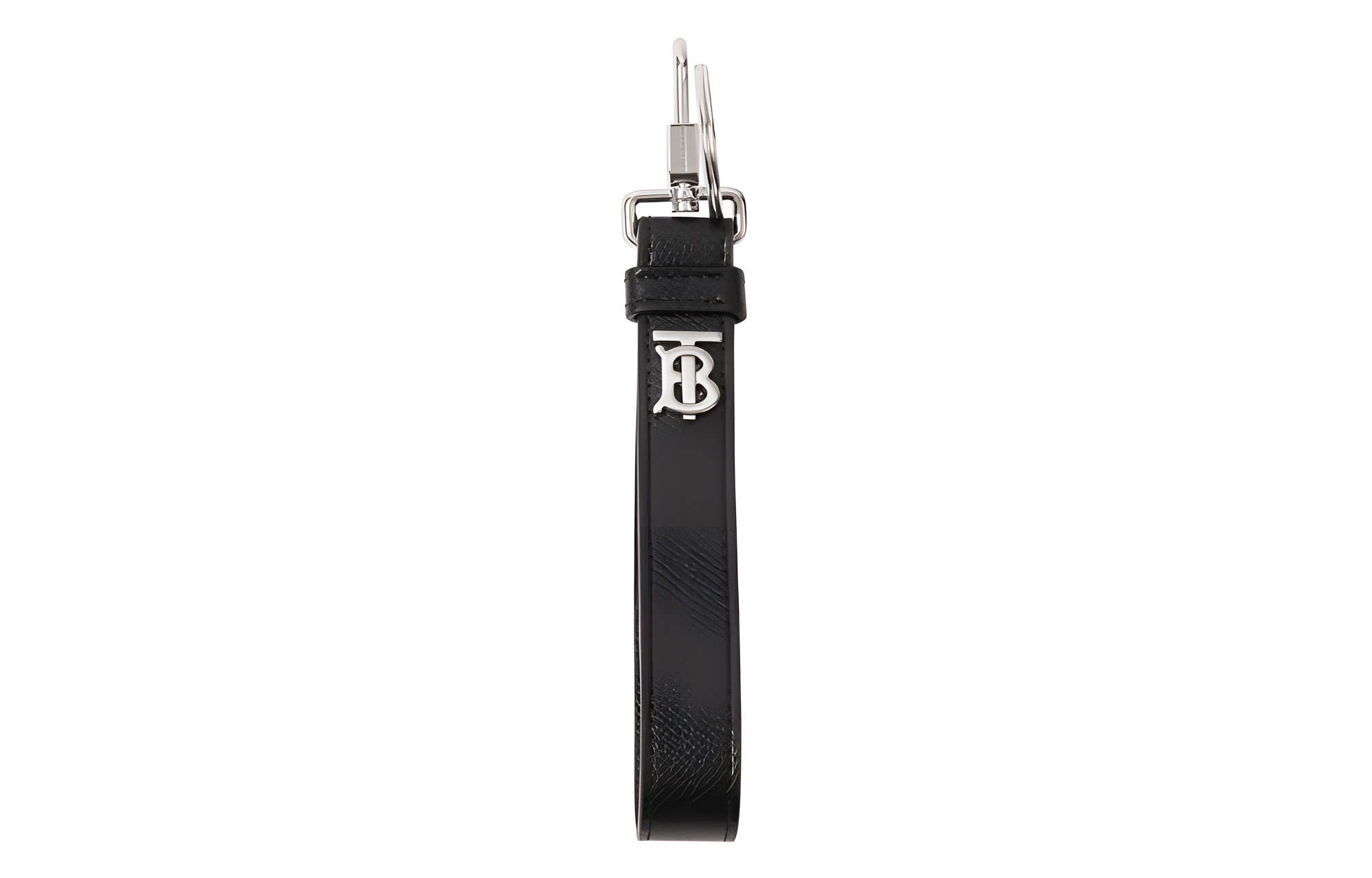 Burberry Monogram Motif Grainy Leather Key Ring