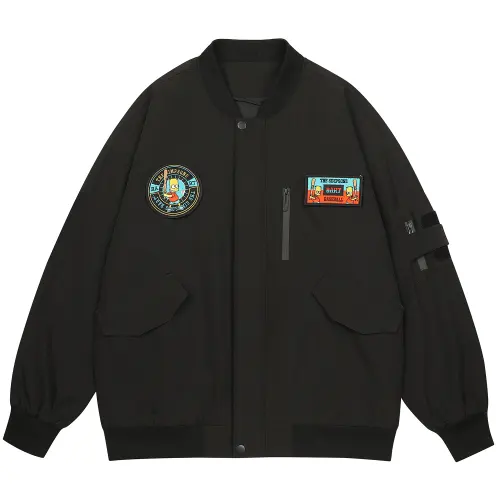 The Simpsons Jackets Unisex Baseball Collar Moderate Pilot