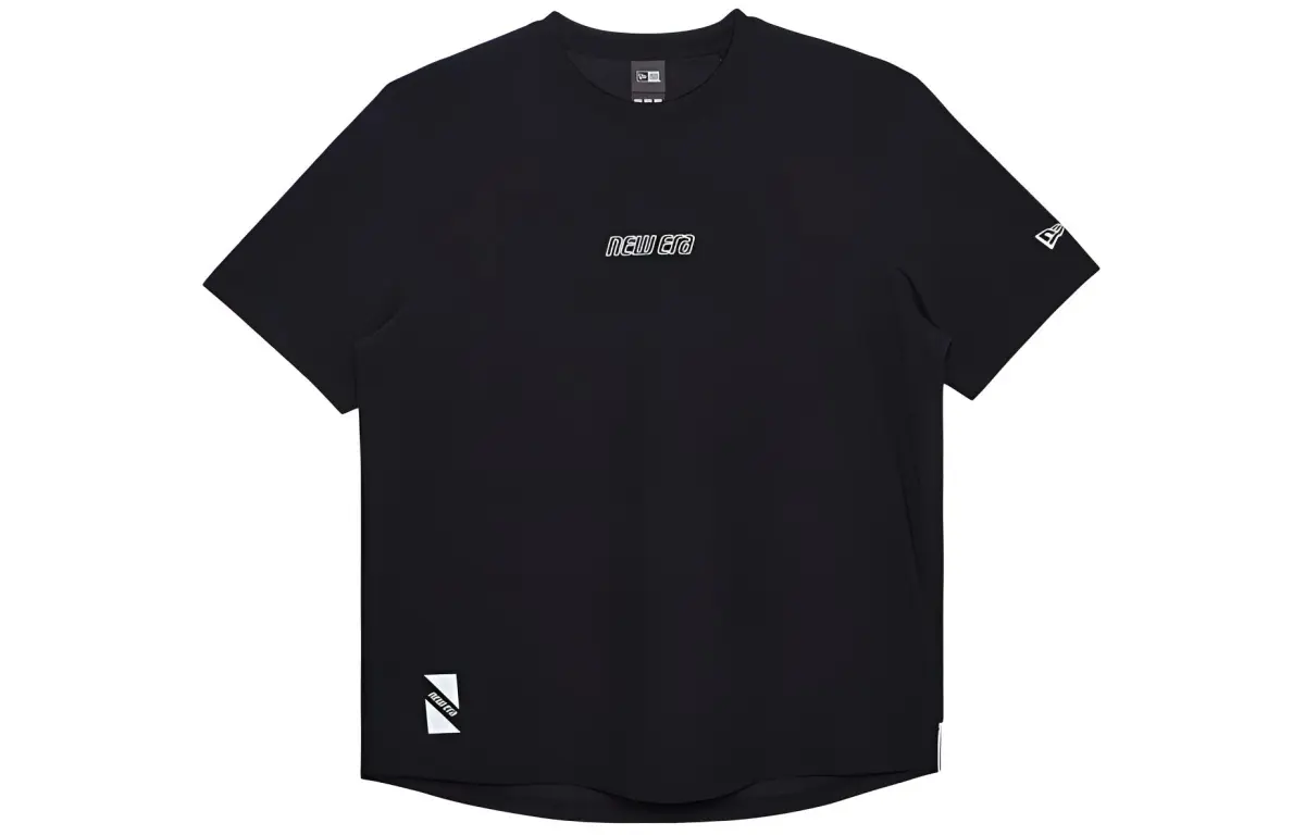 New Era T-Shirts Unisex Black Crew Neck Moderate Straight Fit