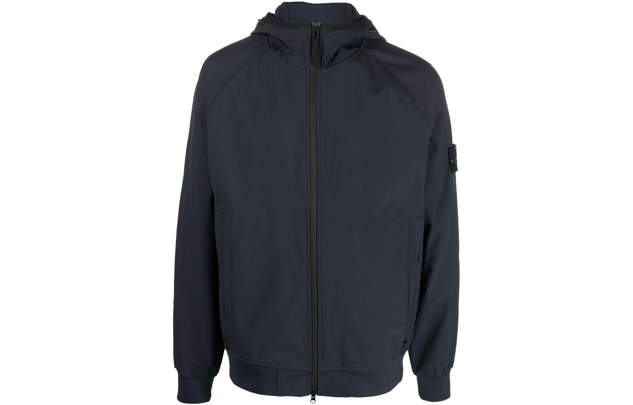 Мужская куртка Stone Island Light Soft Shell-R (синяя)
