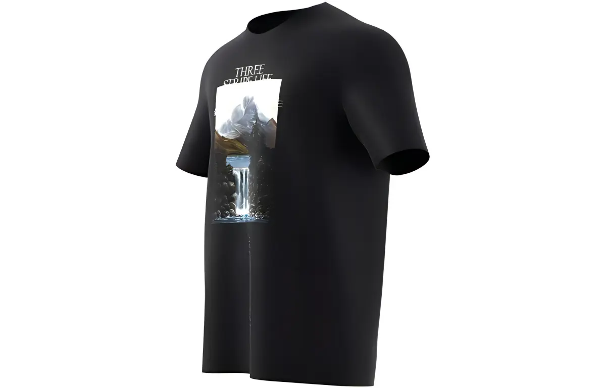 Adidas Set in Sleeve T Shirt Men's Black