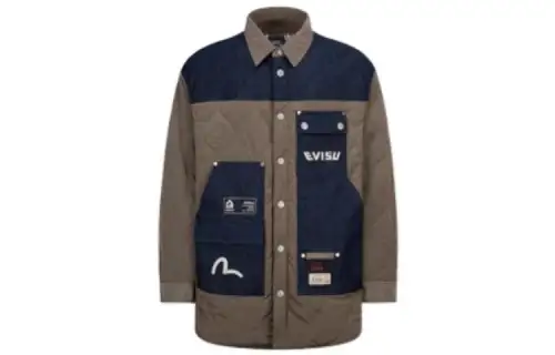 EVISU Jackets Men's Khaki Lapel Moderate Other