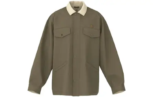 Vans Jackets Men's Olive Green Lapel Moderate Straight Fit