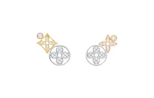 LOUIS VUITTON Idylle Blossom Studs 3 Golds And Diamonds