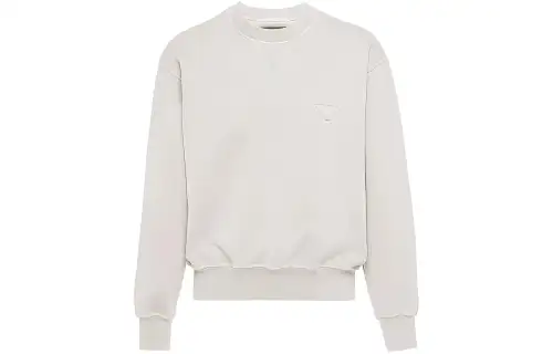 PRADA Sweatshirts Men's Ecru Crew Neck Moderate Regular